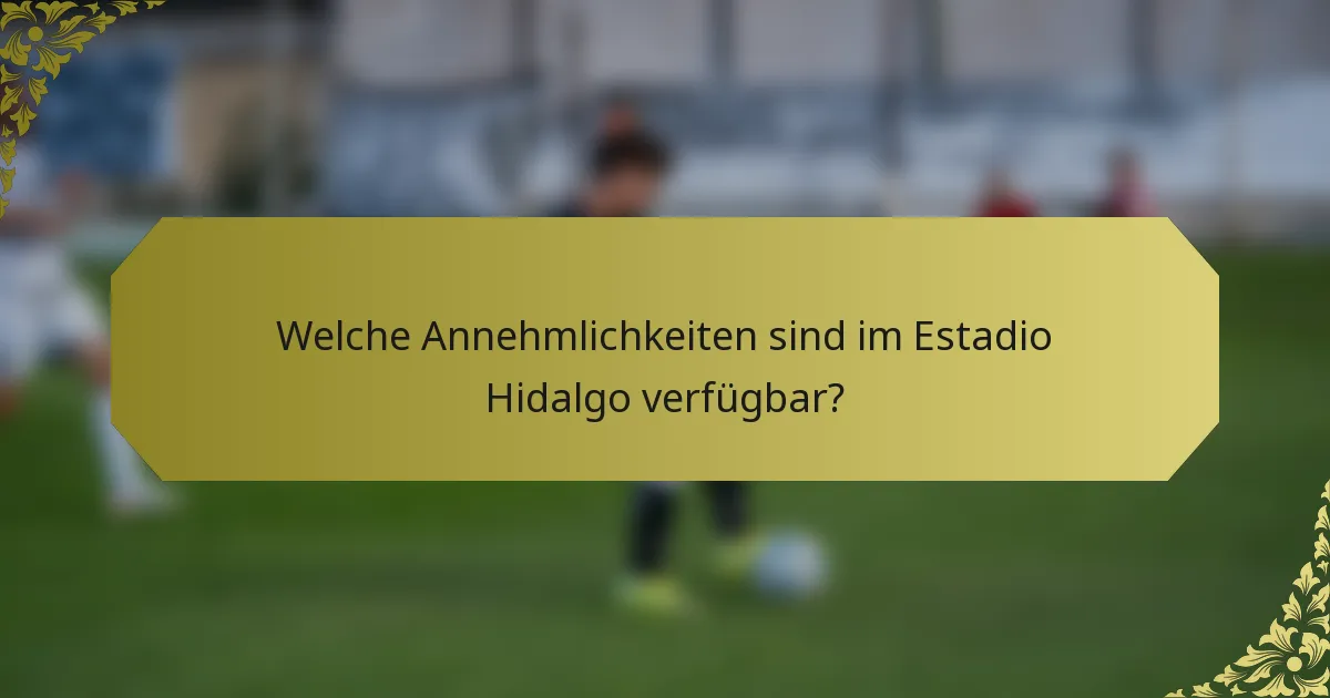 Welche Annehmlichkeiten sind im Estadio Hidalgo verfügbar?