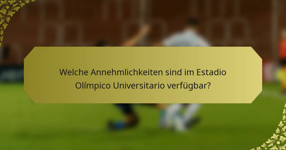Welche Annehmlichkeiten sind im Estadio Olímpico Universitario verfügbar?