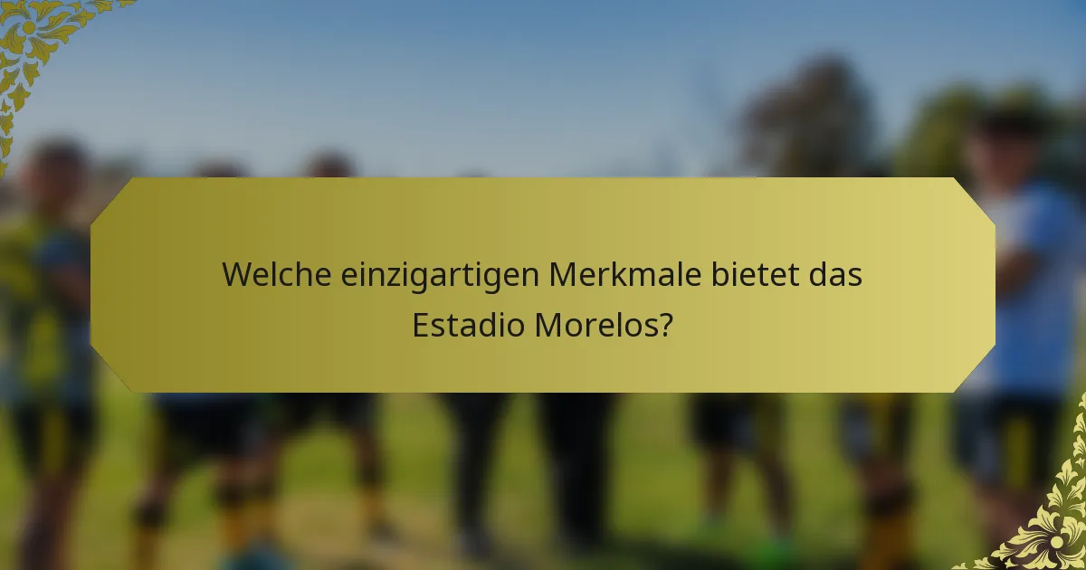 Welche einzigartigen Merkmale bietet das Estadio Morelos?