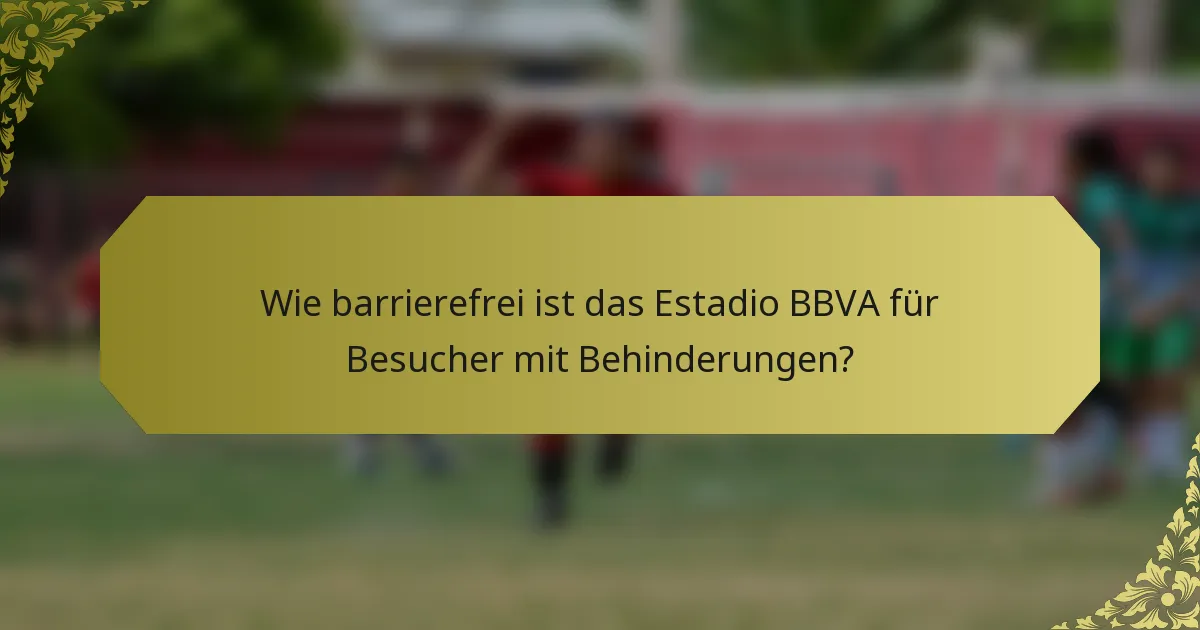 Wie barrierefrei ist das Estadio BBVA für Besucher mit Behinderungen?