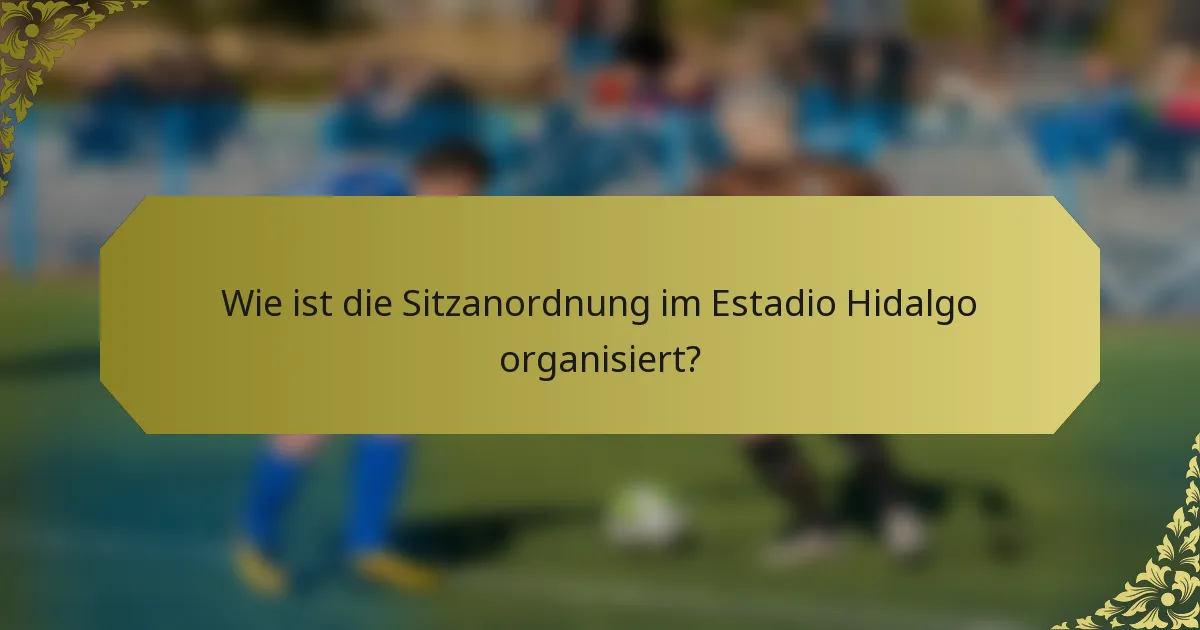 Wie ist die Sitzanordnung im Estadio Hidalgo organisiert?