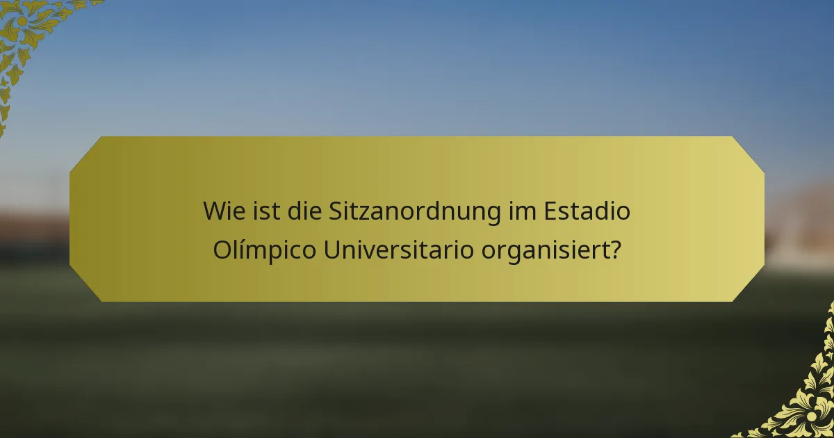 Wie ist die Sitzanordnung im Estadio Olímpico Universitario organisiert?